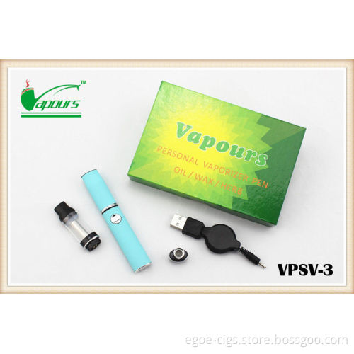 1300mah Green Dry Herb E-cig , Oil / Wax Vaporizer Pen Electronic Cigarette